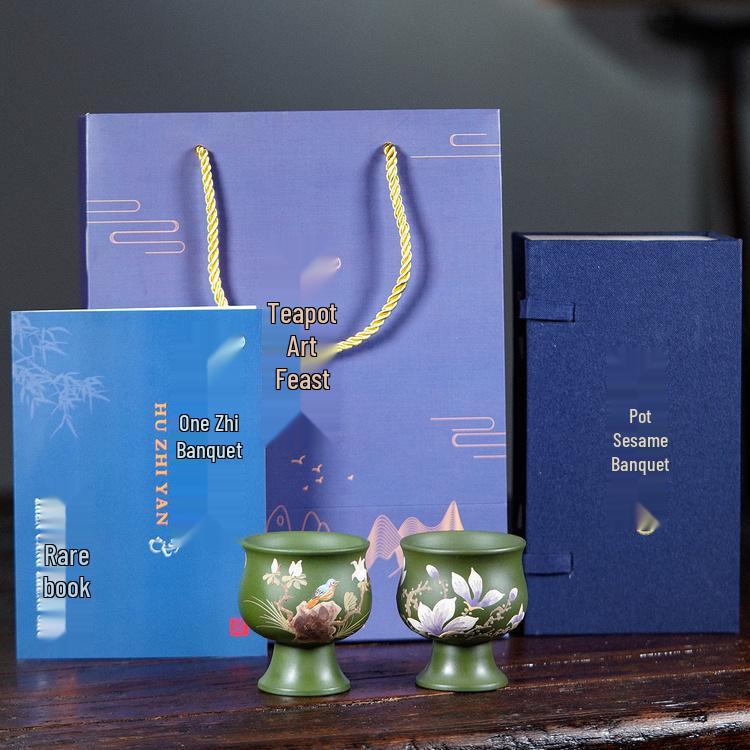 

Исинская Цзыша Ручная работа Зеленая глина Птица Веселая чайная чашка