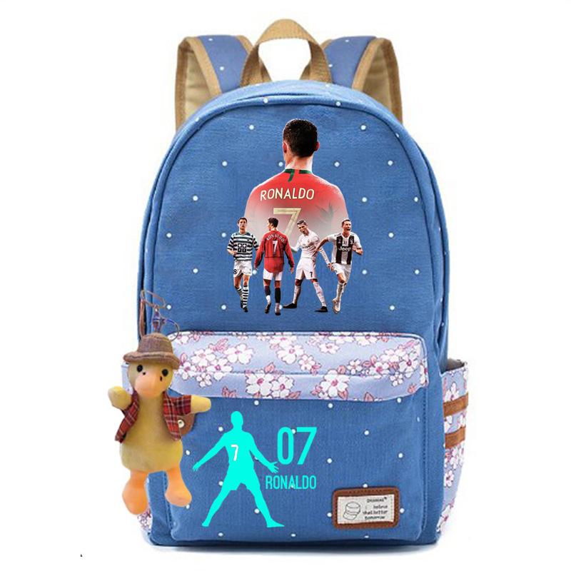Youth football star Ronaldo primary and secondary school student schoolbag female casual backpack