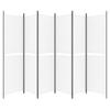 6 Piece White Folding Screen 300 X 200 Cm Fabric