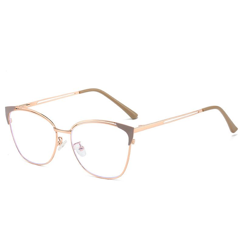 

Очки с защитой от синего света, Ретро металлическая оправа, Модные очки-кошечки с плоскими линзами для мужчин и женщин anti-blue light