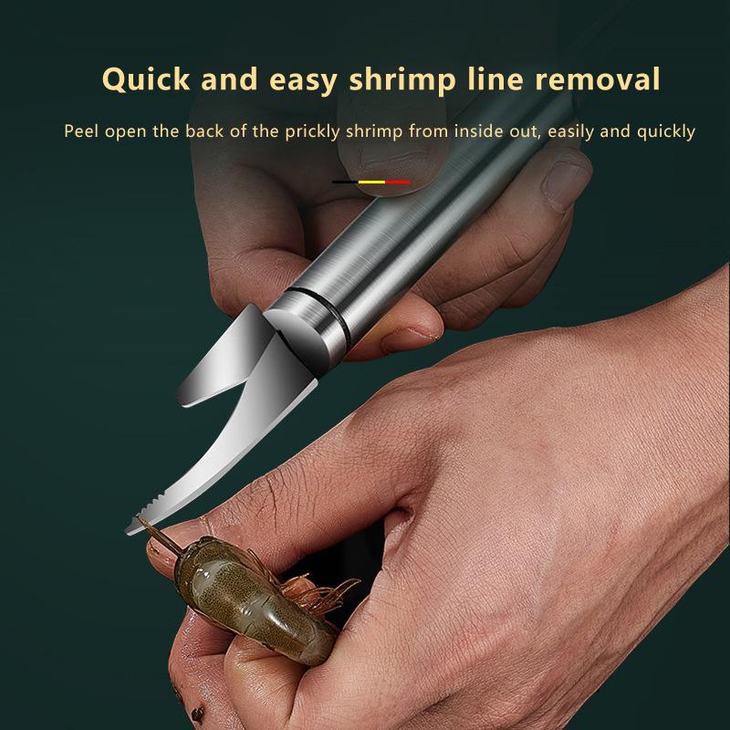 Multifunctional Shrimp Deveiner Tool Stainless Steel Shrimp Peeler Devener and Cleaner Kitchen Gadget