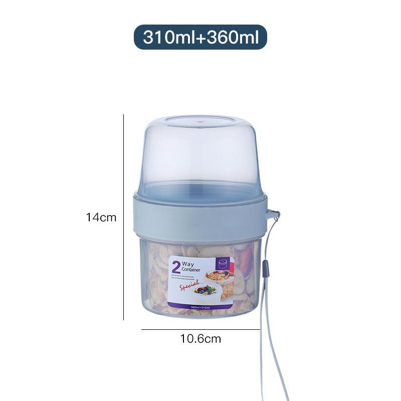 

Контейнер для свежей еды, салат, йогурт, контейнер для хлопьев, двухслойные переносные банки для хранения в дороге, кухонные принадлежности золотой