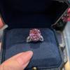 Trendy Pink Diamond Ice Cut Women Ring Luxury Nest Design Pigeon Egg Diamond Ring Elegant and Stylish