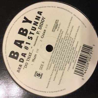 12inch Record BABY AKA THE #1 STUNNA, P. DIDDY - Do That ... 4400600791 Cash Money Reco 2002 US Rap & Hip-Hop/R&B Used