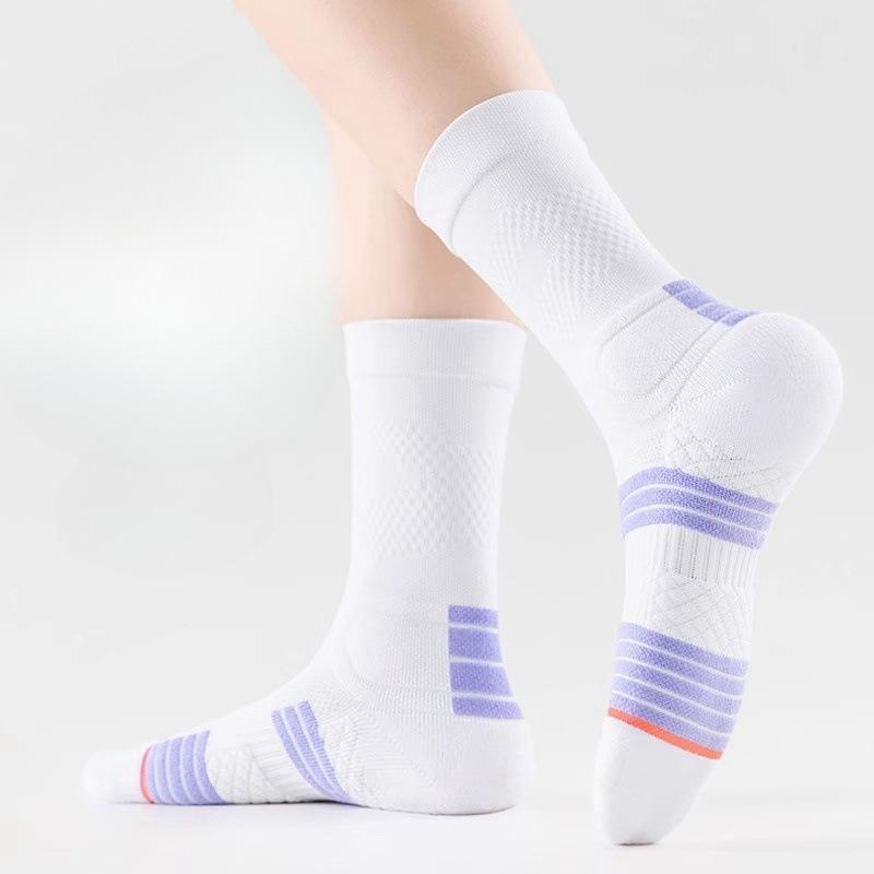 

Sports Socks for Women, Spring and Summer, Thickened Towel Soles, Military Training Special, Marathon Running Socks, Badminton Professional 1 pair білий