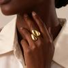 Chunky Open Twist Stackable Rings for Women, Bold Crossover Statement Ring Stainless Steel Jewelry