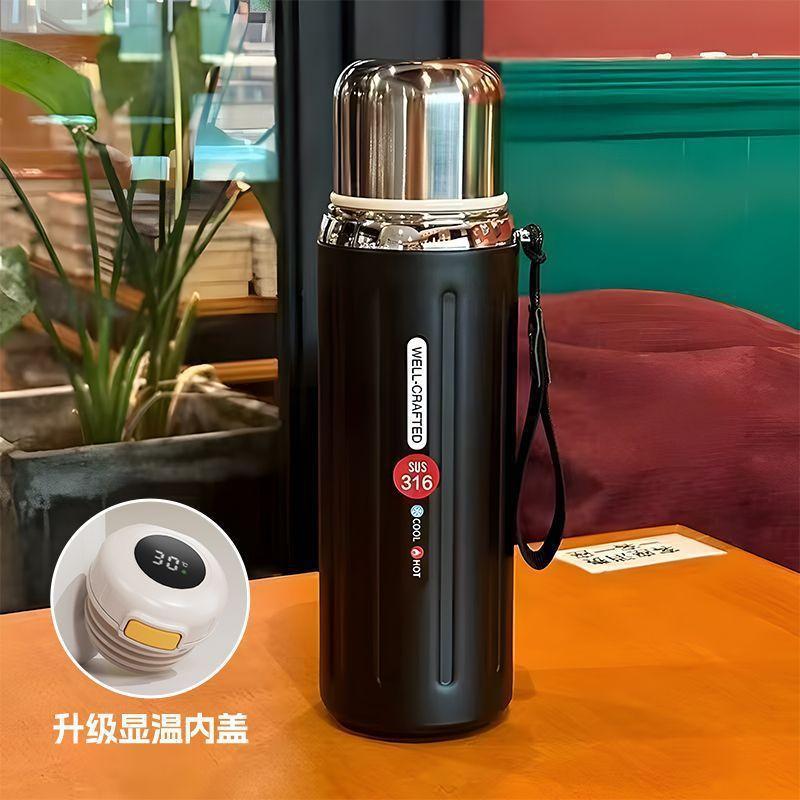 Roman column thermos cup stainless steel tea separation large capacity thermal insulation kettle retro girls water cup
