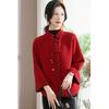 Mom autumn and winter clothes top fashion coat middle old woman woolen coat knitted cardigan