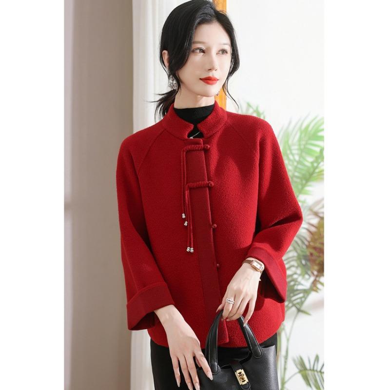 Mom autumn and winter clothes top fashion coat middle old woman woolen coat knitted cardigan