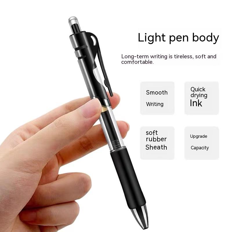Stylo à bille à encre gel rétractable, noir, rouge, bleu, pour l'écriture, fournitures de bureau et scolaires, papeterie, rétractable 0,5 mm, boîte de 12 pièces