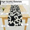 2/4Pcs Cow Table Runner Linen Table Cloth Rectangle Tablecloth Black and White Tablecloth Vintage Decorative Coffee Table Runner