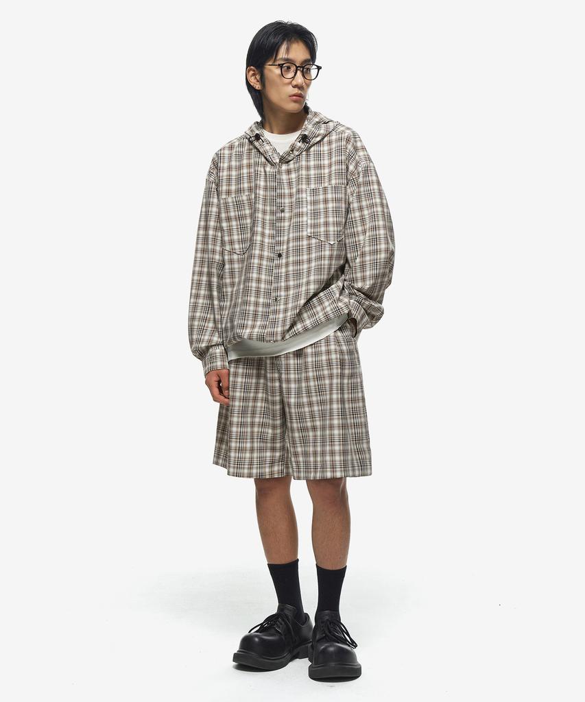 Sekeonmonollogeu Check Bermuda Pants [Beige]_Sept042Beige