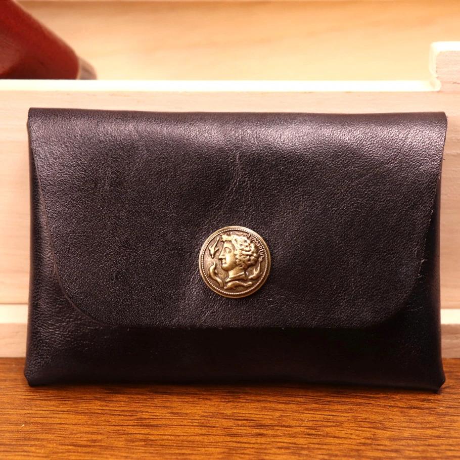 Кошелек ручной работы из кожи для монет — фото 4