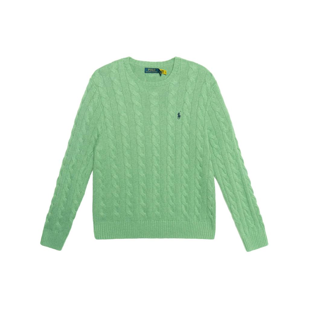 Polo Ralph Lauren Solid Color Logo Embroidered Cable Knit Crew Neck Sweater Men Sweater Green 710775885-052