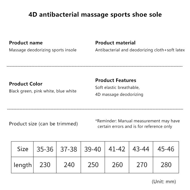 1Pair Soft Memory Foam Insoles Unisex Soft Sports Running Shoes Inserts Sweat-Absorbing Breathable Deodorant Cushion Shoe Pad