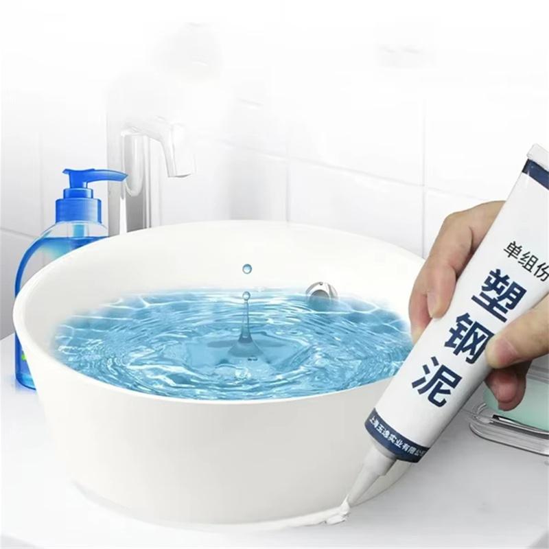 Белый пластиковый стальной тубус-герметик для ванной и кухни - Водонепроницаемый, Антигрибковый, Гибкое нанесение