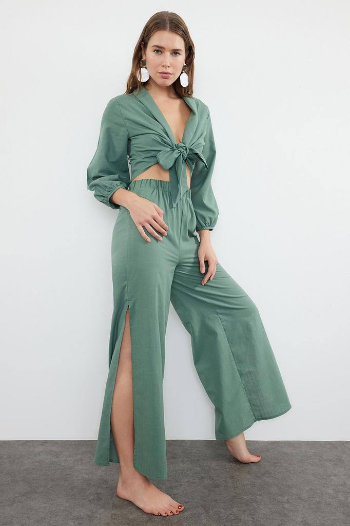Women's Style Trousers Cinnamon Woven 100% Cotton Trousers
