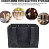 6 Bottles Felt Wine Bottle Holder Bag Grey Protective Wine Storage Bag Washable with Carry Handle Wine Bottle Carrier Wedding