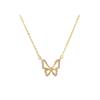 Banyan Tree S925 Silver with 14K Gold Butterfly Necklace - Cold Style, Elegant Temperament, Aesthetic Clavicle Chain - New Trend