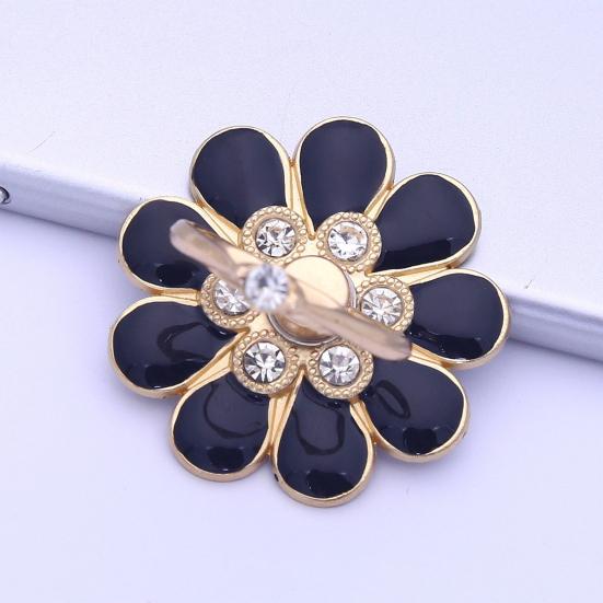 Finger Ring Holder Degree Rotating Metal Universal 360 Rhinestone Flower Shape Mobile Phone