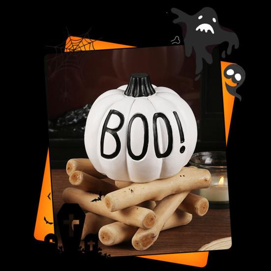 Halloween Ornament Letter Print Pumpkin Shape Festive Sculpture Home Parties Halloween Thanksgiving Decor