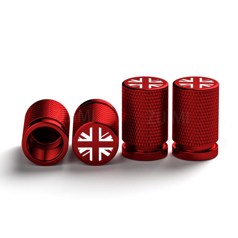 

4Pcs UK Flag Car Wheel Tire Stem Air Valve Caps Covers For MINI COOPER S JCW F56 F55 R55 R56 R60 R61 Exterior Auto Accessories красный