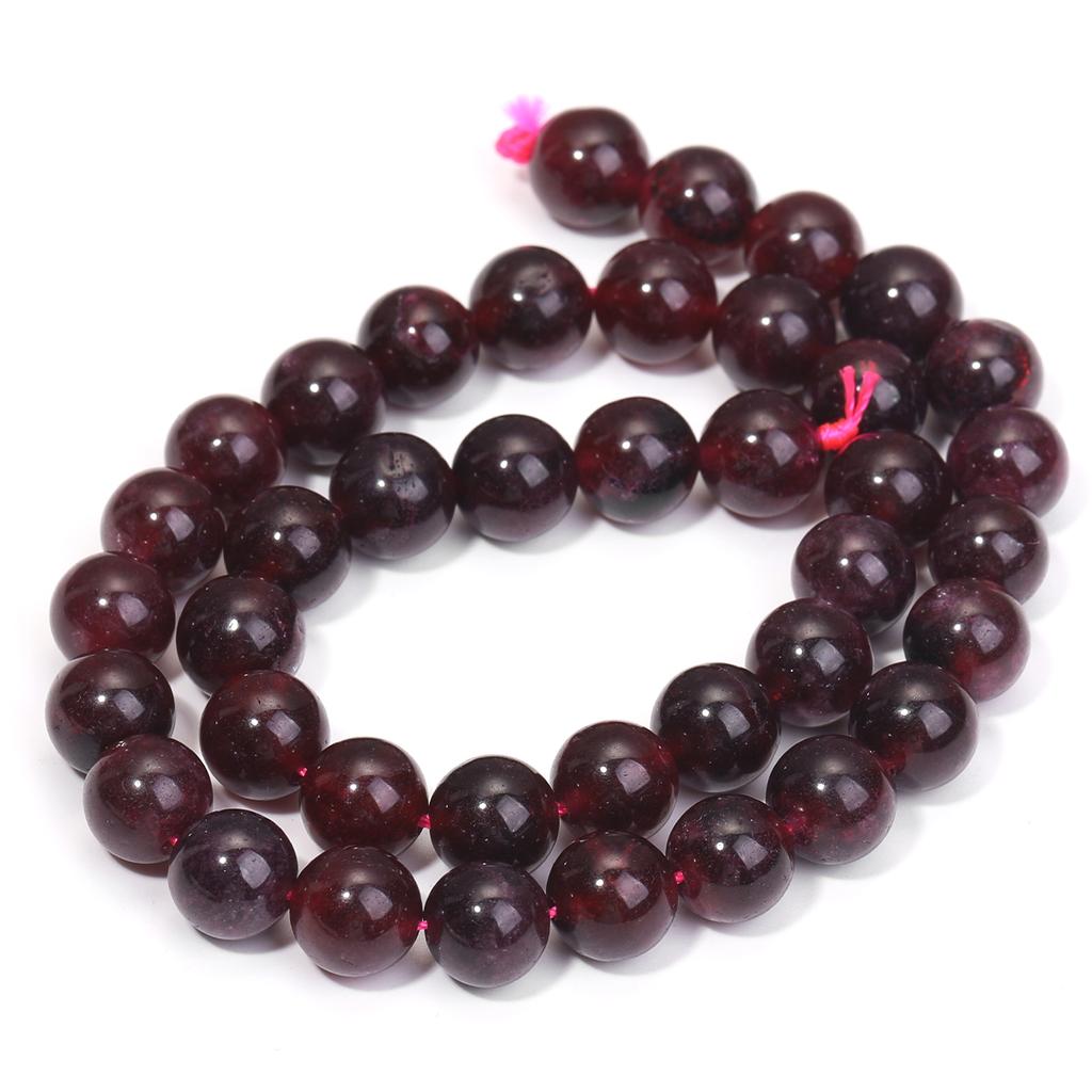 Perline di Granato Colorato da 4/6/8/10 mm per Collana, Braccialetto, Orecchini, Ciondolo Fai da Te, Perline Sfuse Rotonde, Vendita all'Ingrosso di Granati, Regali per le Feste