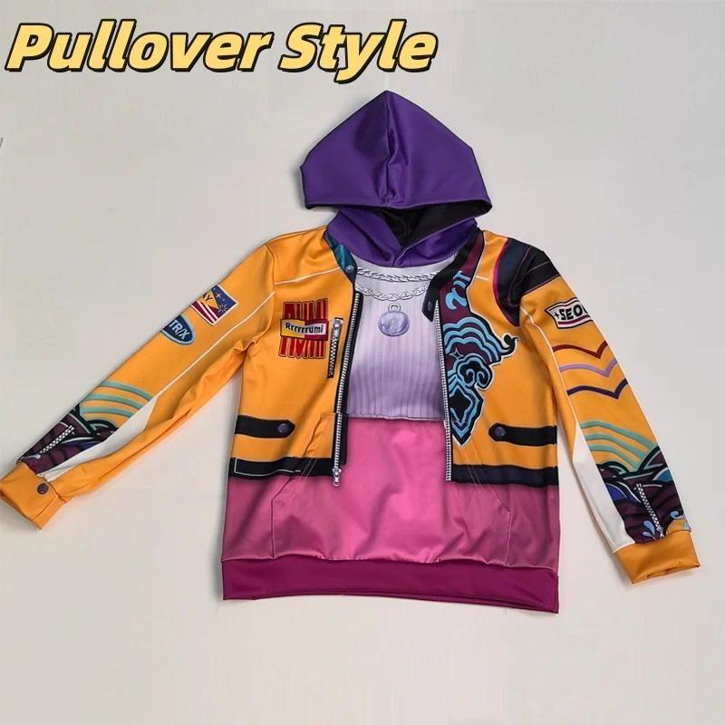 Kids Rumi Jacket Demon Hunter of KPop Cosplay Costume Children Child Girls Hoodies Disguise Roleplay Fantasia Clothing