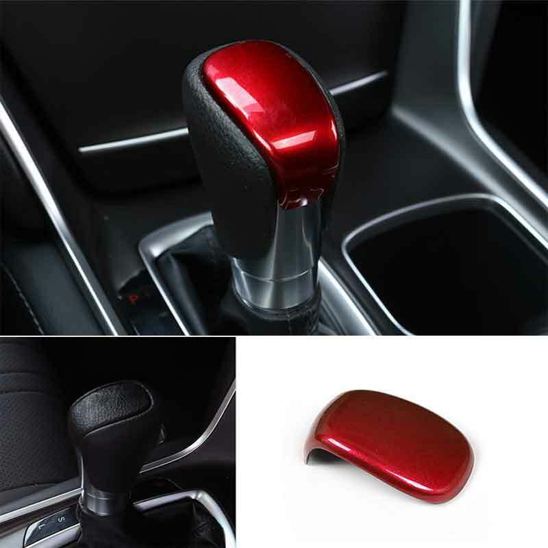 Fit For Honda Accord 2018- ABS Red Central Console Gear Shift Knob Trim 1PCS