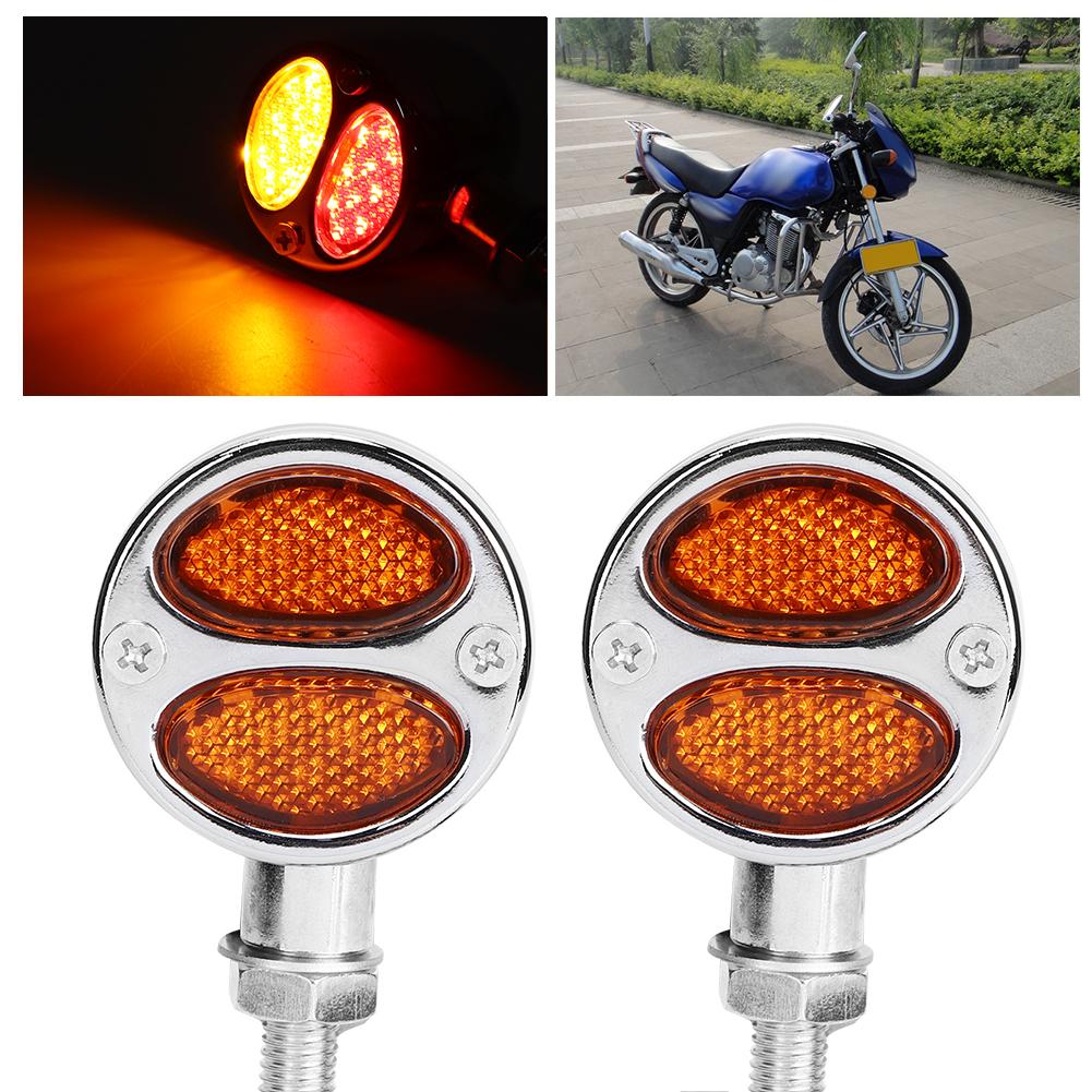 Motorcycle LED Turn Signal Light Brake Lamp Metal Blinker Flashers 12V 4 Wires