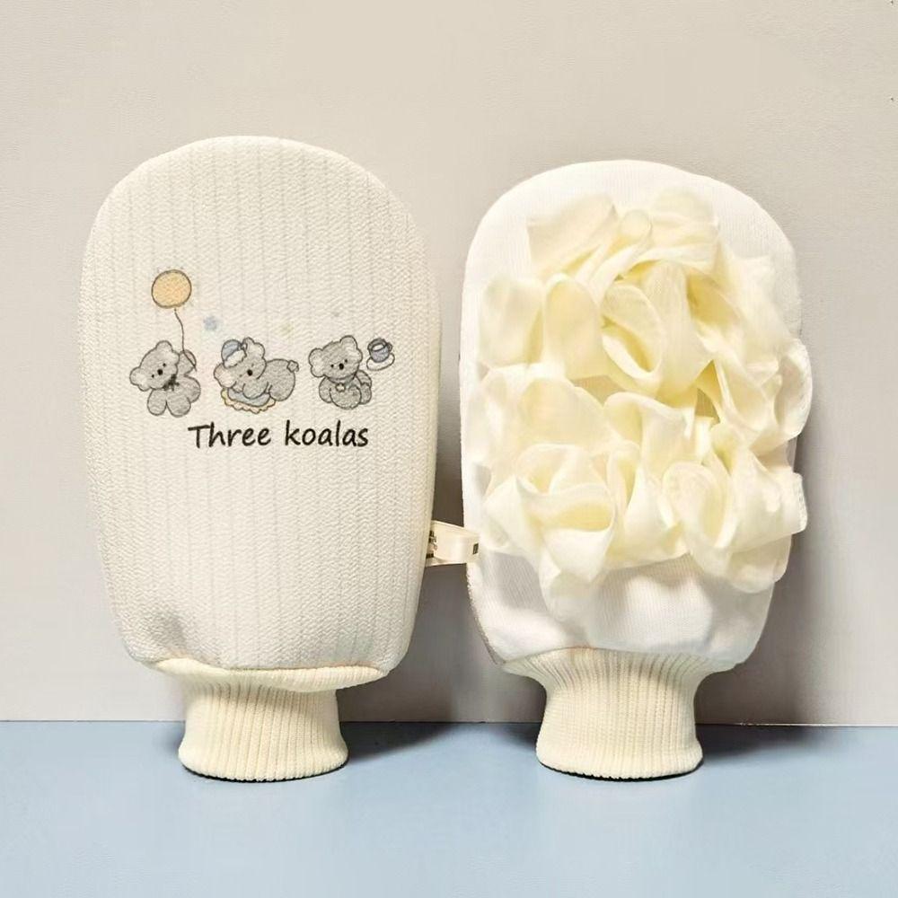 Creative 2-in-1 Bath Towel Mud Removal Cartoon Exfoliating Gloves Double-side Bath Flower Bathroom Spa