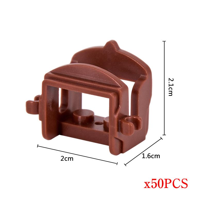 MOC 50 Stück Mittelalter Militär Mittelalter Ritter Kriegspferd Rüstung Pferdeleine Actionfiguren Bausteine Steine Spielzeug Kindergeschenk