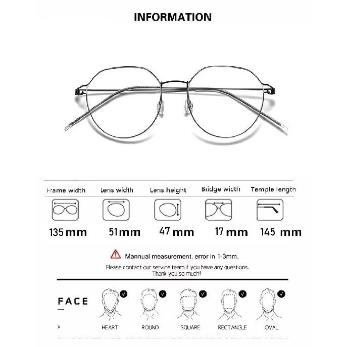 Denmark Oval Round Spectacle Frame Eyeglasses Ultralight Screwless Handmade Fashion Eyeglass Frame Men's Glasses Women Retro New
