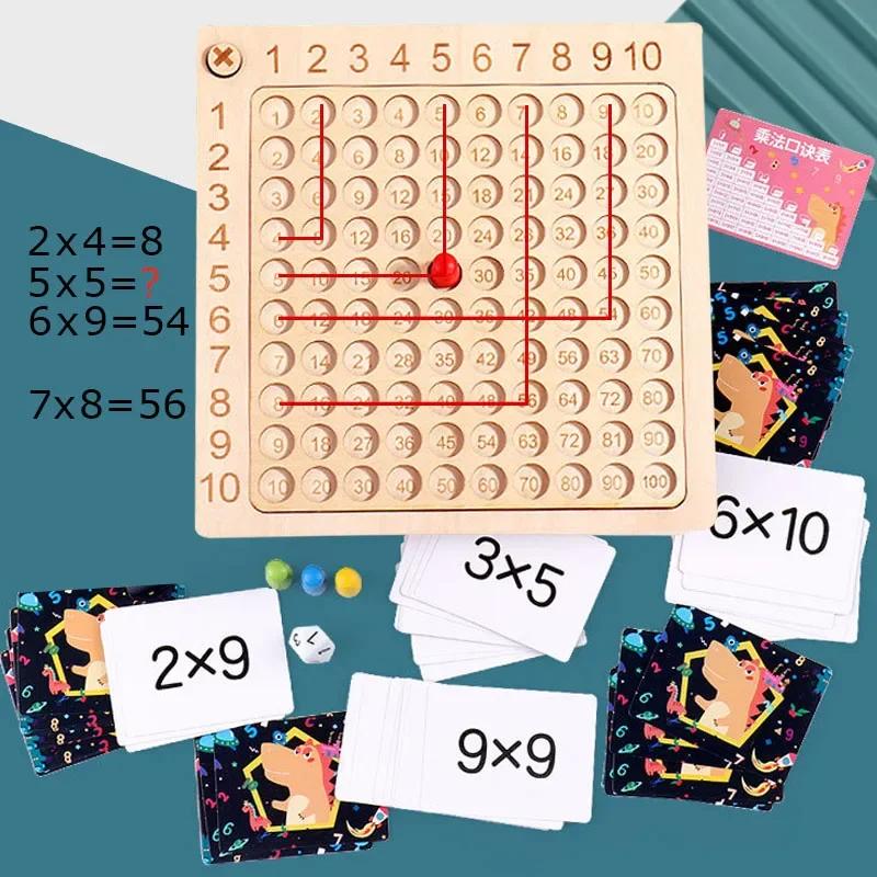 

Toys Educational Montessori Wooden for Baby 99 Multiplication Addition Table Preschool Math Arithmetic Teaching Aids Gifts Kids