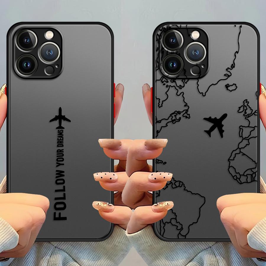 Case for iPhone 17 Pro Max 13 Mini Air 7 8 SE XS XR 15 14 11 16 Plus 12 Funda Back Phone Cover Travel Airplane Route
