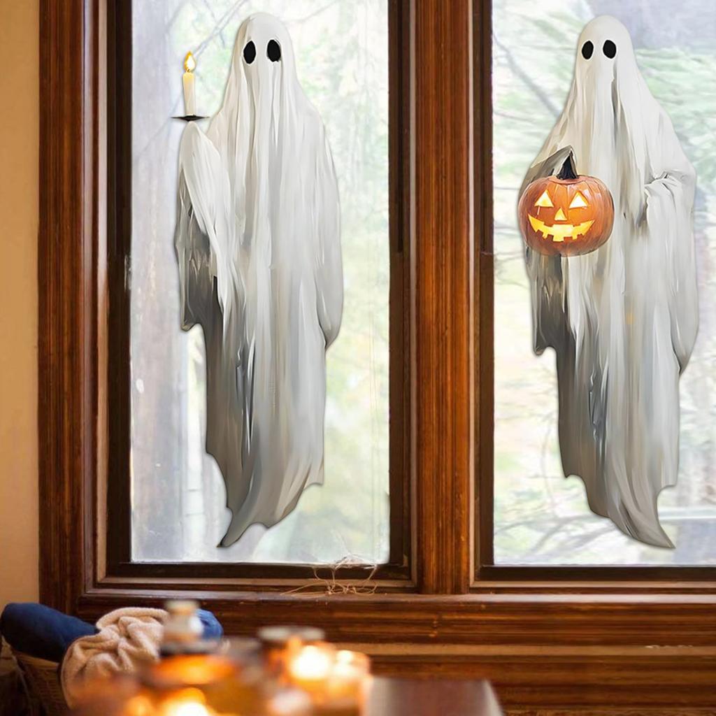 Large Size Glass Window Electrostatic Sticker Halloween Pumpkin Window Sticker Party Electrostatic Type