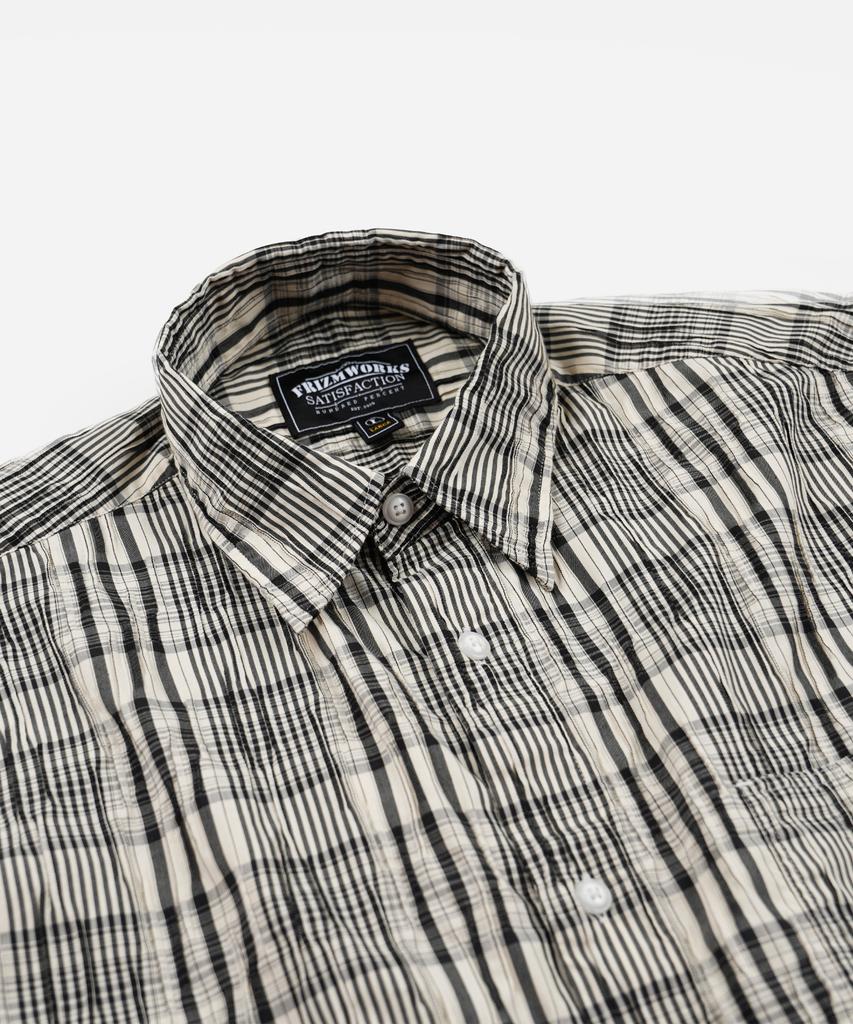 FRIZMWORKS Gathered Check Shirt _ Black