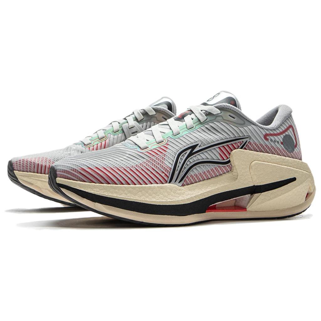 Li-Ning Lijun 8 Simple Comfortable Shock Absorbing Lightweight Rebound Low Top Casual Running Shoes Women sneaker Light-Gray Bright-Neon ARZV004-5