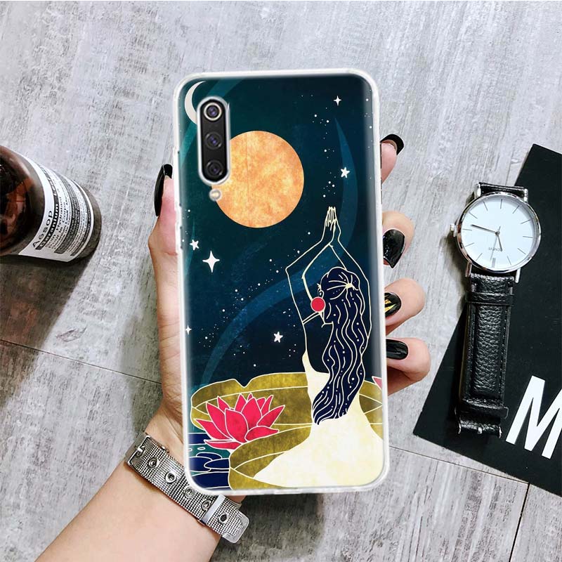Funny Sun Moon Face Phone Case For Xiaomi Redmi Note 10 9 8 11 Pro 11T 11S 10S 9S 9A 9C 9T 8T 8A 7 7A 5 Art Pattern Cover Coque