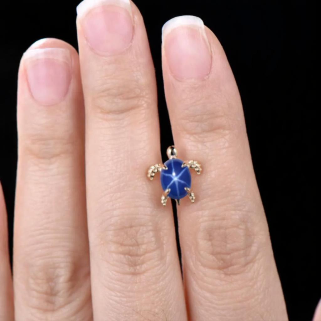 Milgrain Oval Cut Blue Star Sapphire Stud Earrings Vintage Blue Sapphire Halo Turtle Earrings Art Deco September Birthstone Pierced Earrings Women