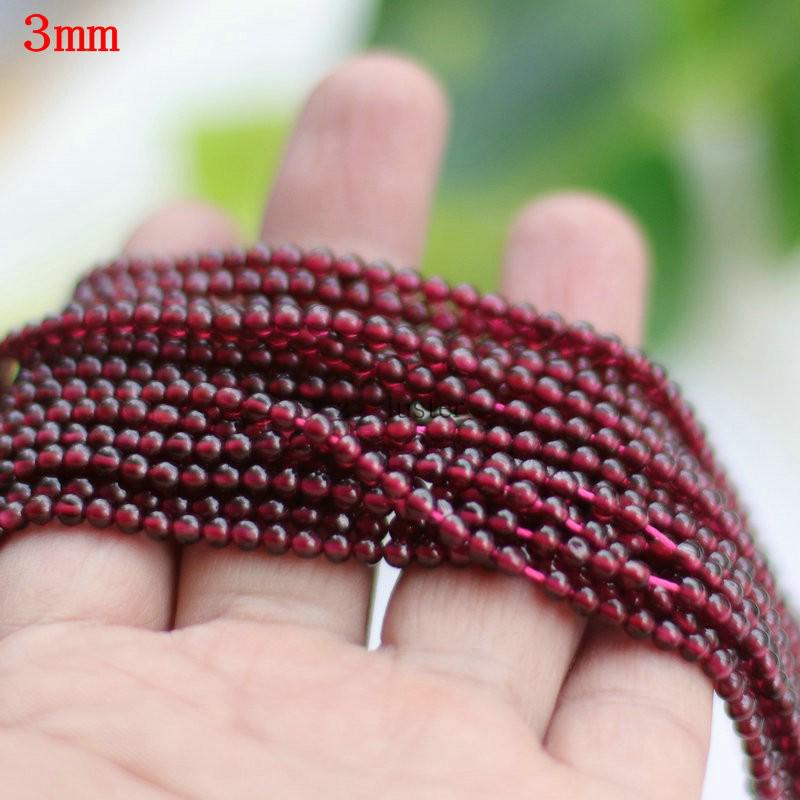 Natural 2-3mm Round Garnet Beads Strand - High-Quality Beading Accessories