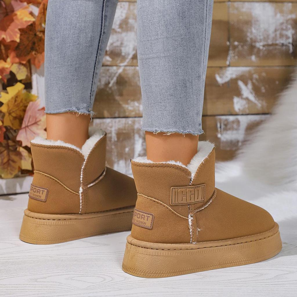 Autumn And Winter Plus Size Women'S Thick Soled Snow Boots Comfortable Warm Round Headed 36-41