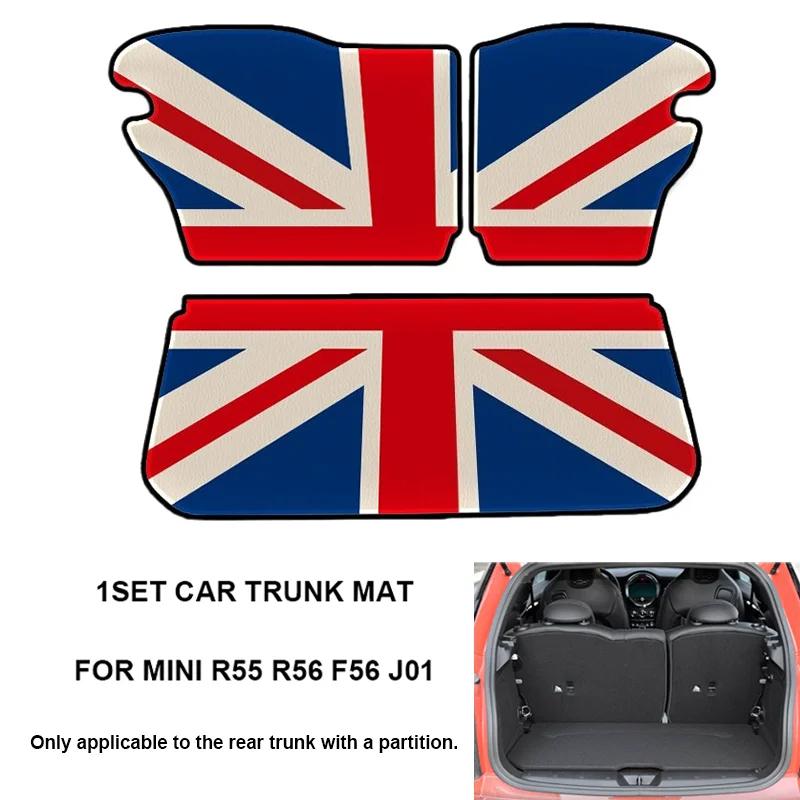 Car Rear Trunk Mat Cargo Liner For MINI Cooper R55 R56 F56 J01 For Clubman Electric Hardtop Hatchback Hatch Leather Custom