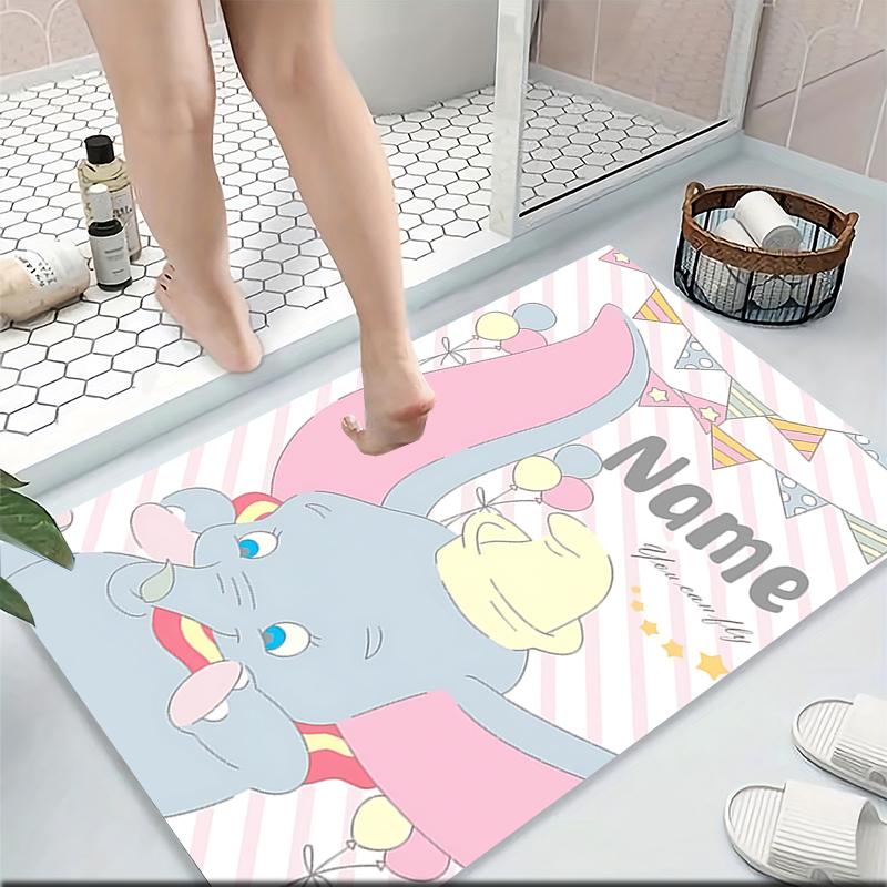 Custom Name "Baby Dumbo Adventure" Carpet Rug Customizable Soft Washable Anti-Slip Home Living Room Sofa Mats Personalized Rug. 0909387