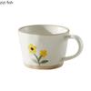 Retro Ceramic Mug Hand Painted Flower Pattern Coffee Mug Household Water Cup Tea Cup Office Milk Tea Cups Beverage Cups