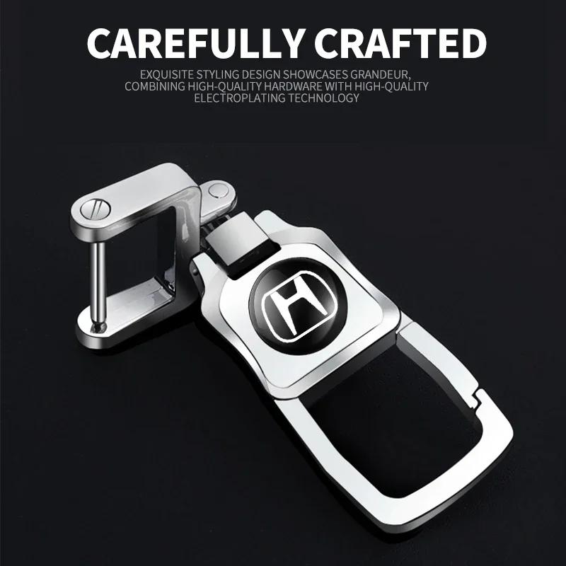 1pcs Metal Car Keychain Keyring Key Auto Accessories For Honda Civic Fit Jazz GK5 Accord Pilot CRV Odyssey Passport City HRV KU9