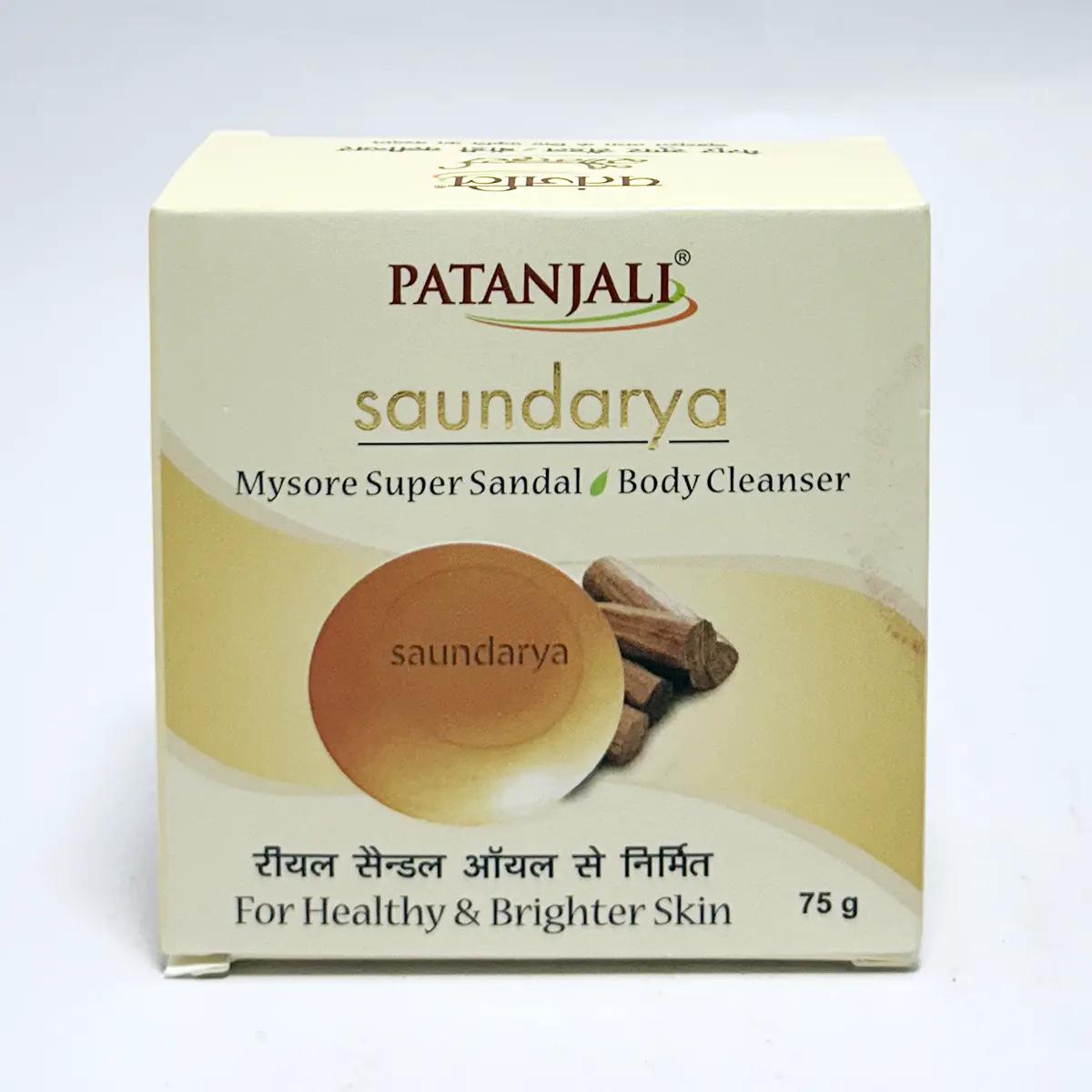 

Patanjali Saundarya Mysore Super Sandal Body Cleanser, With Nourishes, & Glorifies The Skin, 75gm