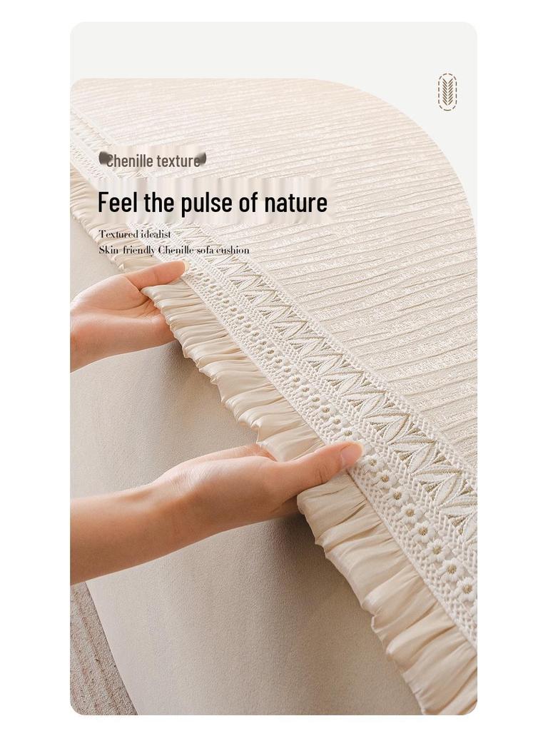 2025 Universal All-Season High-End Cream Sofa Cushion and Non-Slip Cover Set