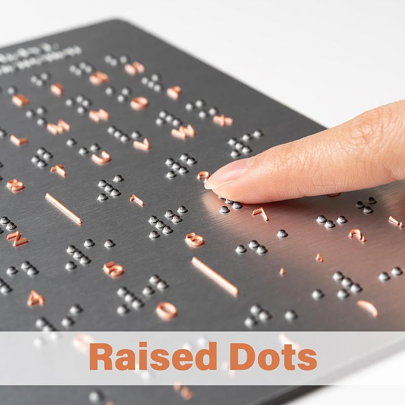 Braille Alphabet And Numbers Learning Tool - Durable Metal Tactile Bump Reading Floor-Mounted Eco-Friendly Lightweight