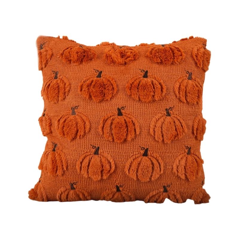 

Bat Pattern Specters Themed Pillow Cover for Halloweens Decorations Sturdy Plush Fabric помаранчевий